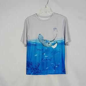 NWT Guy Harvey Big Boya Microchip Short Sleeve Upf 30 Top Size XL Swim Stingray